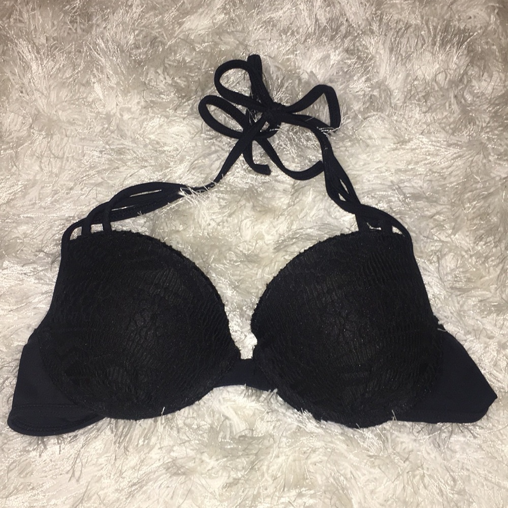 black detail bathing suit top